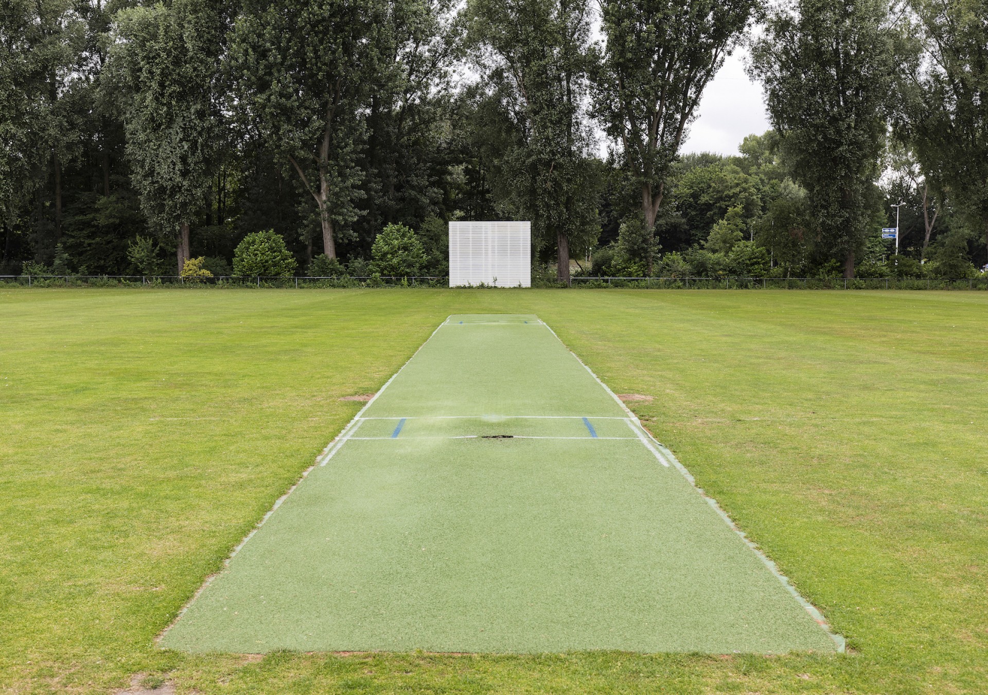 Cricketveld met verlichting
